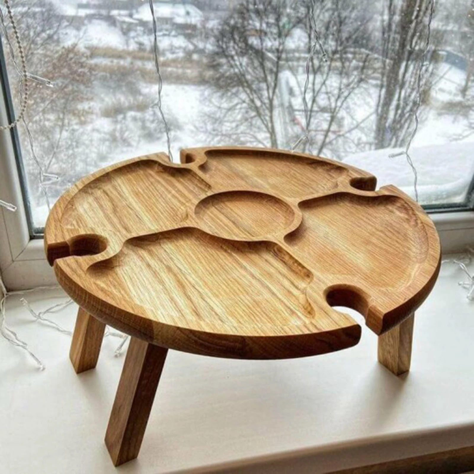 Title 2, Mesa de picnic plegable de madera con soporte p...