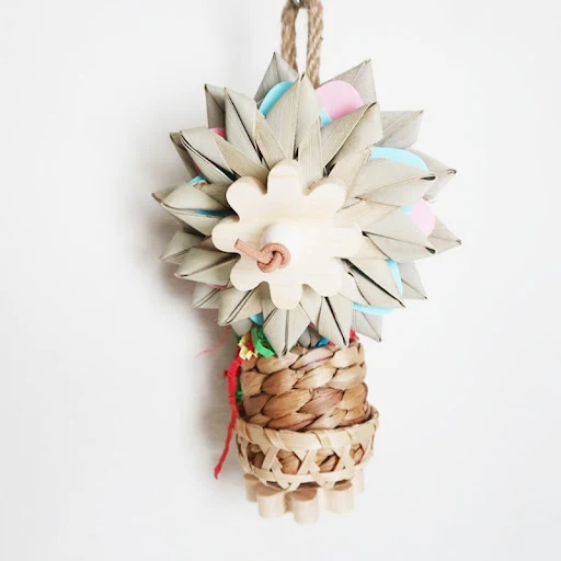 Colorful Hanging Parrot Bird Molar Toy Parrot Shredders Bite Pet Bird Toy for Parrot Training Bird Swing Biting Toy