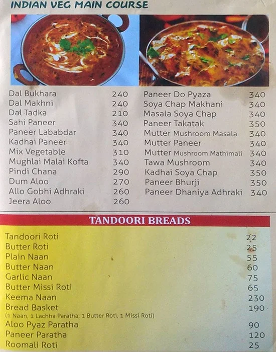 Madhushala menu 