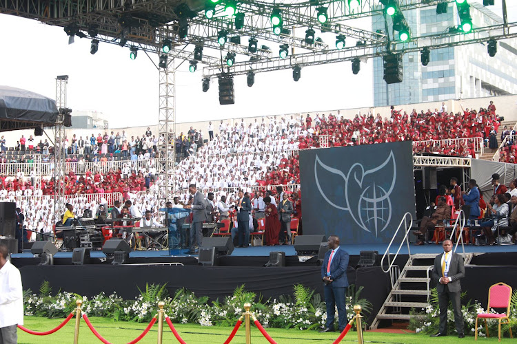 Kenyans at Nyayo Stadium for the Benny Hinn Mega Crusade on February 25, 2024.