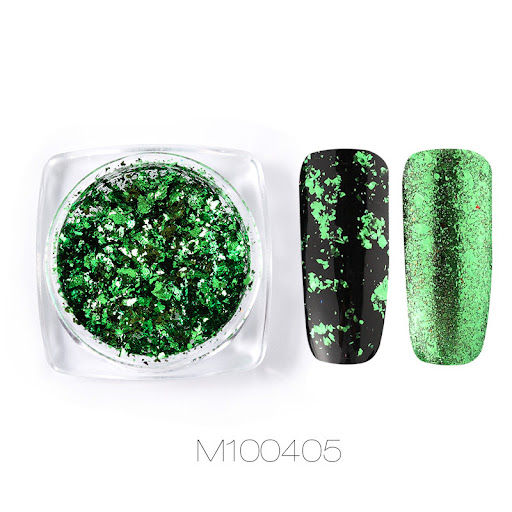 Title 5, Gold and silver electroplated metal nail powder...