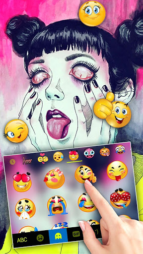 Screenshot Trippy Goth Girl Keyboard Them