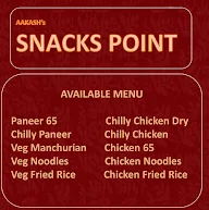 Aakash Snacks Point menu 1