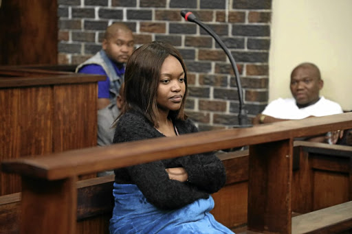 Itumeleng Makhalemele-Maseko had her bail application postponed in the Witbank Magistrate's Court in eMalahleni. She is accused of the murder of her socialite husband Caswell Maseko. / Thulani Mbele