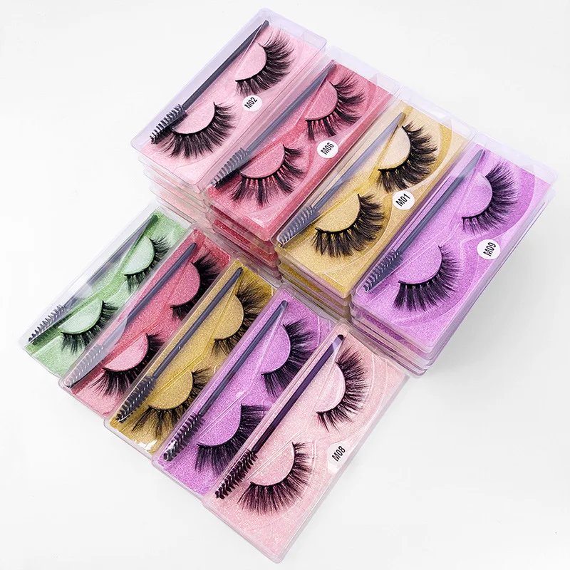 Natuurlijke 3D-valse wimpers met borstel, 1 paar imitatie nertsen wimpers voor een verlengde look, gemakkelijk aan te brengen en comfortabel.