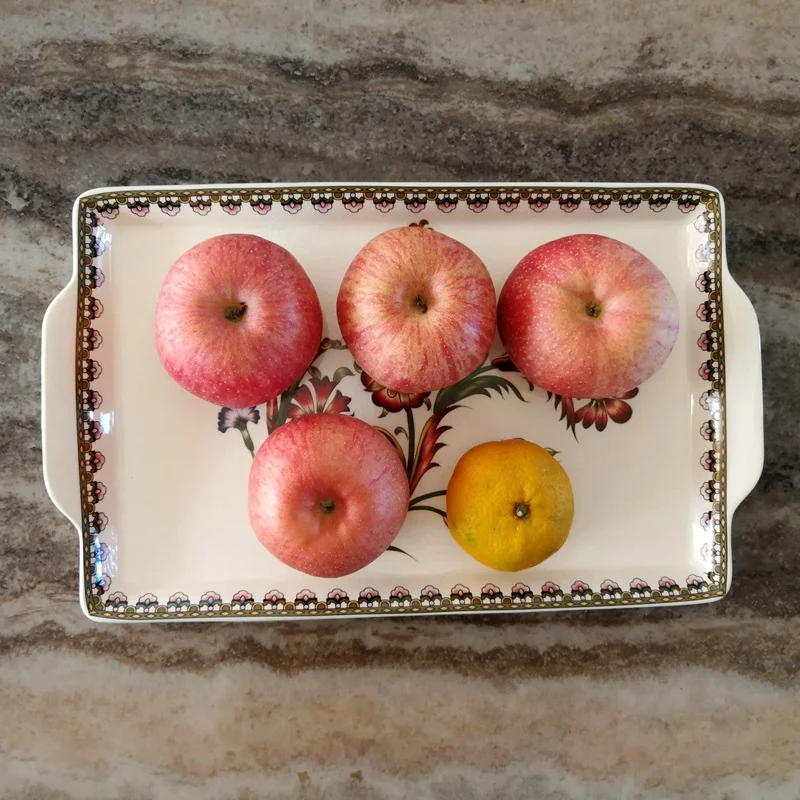 Amerikaanse keramische tray voor badkamer, woonkamer, salontafel, fruit en snack opslag, stijlvol en praktisch.