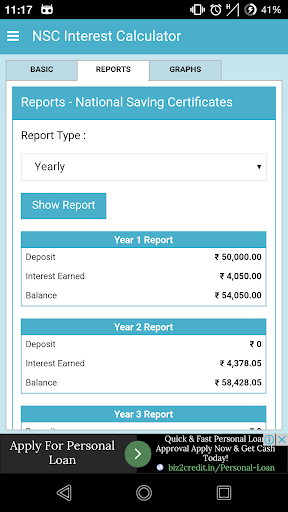 NSC Interest Calculator