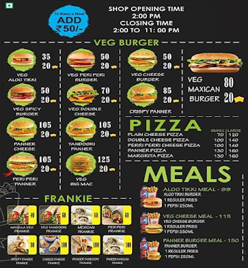 The Burgers Cafe menu 