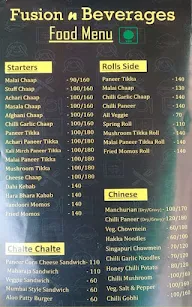 Fusion N Beverages menu 1