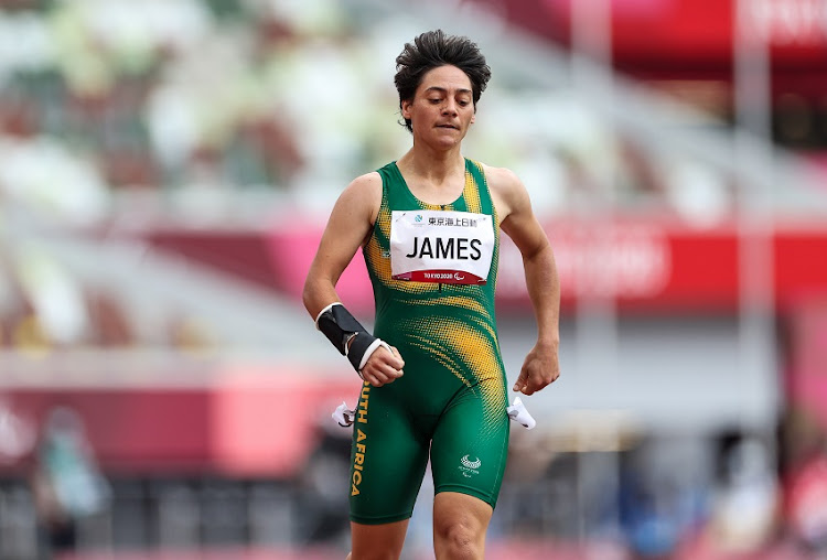 Sheryl James of South Africa in the heats of the women’s 200m T37 during the morning session of Athletics event during day 3 of the Tokyo 2020 Paralympic Games at the Olympic Stadium on August 27, 2021 in Tokyo, Japan.