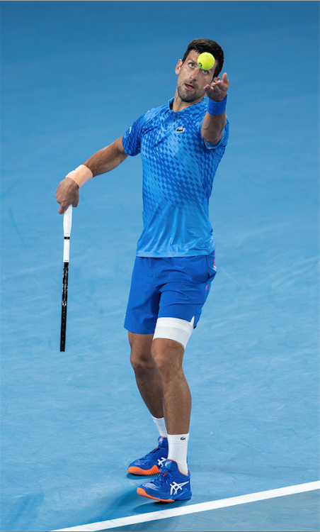 Novak Djokovic of Serbia in action at the Australia Open on January 17