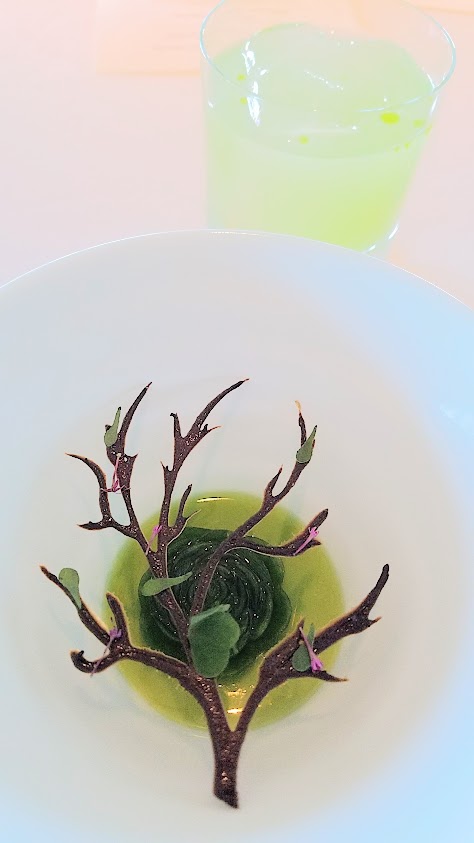 Dessert course called Herbs of the Forest at Geranium, a three Michelin star restaurant in Copenhagen