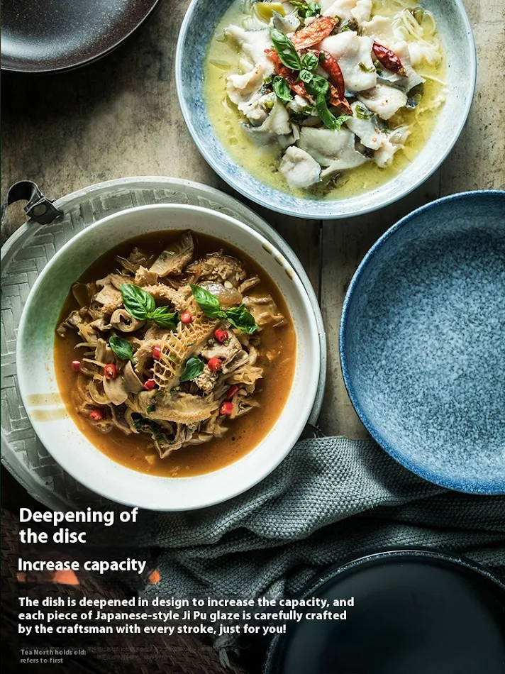 Prato de cerâmica para sopa, cozinha ocidental e dumplings. Perfeito para uso doméstico e comercial. Sirva suas refeições com elegância e durabilidade.