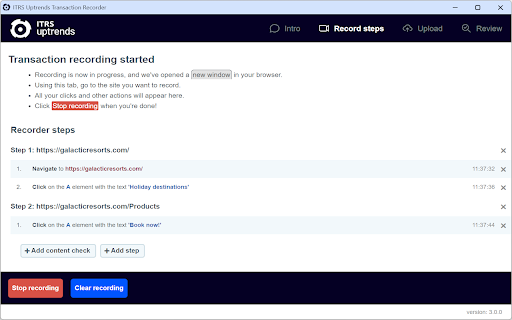 ITRS Uptrends Transaction Recorder