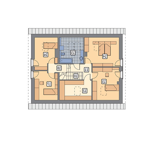 Senne marzenie (etap II, aranżacja 1) - M201+AR1 - Rzut poddasza