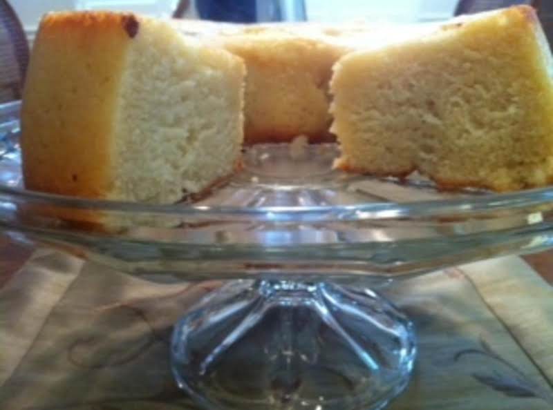 I Made Two Pound Cakes From The Recipe. One Smaller One In A Regular Bundt Pan And This Larger On In A Silicone Bundt Pan.  The Other One Browned Much Better But They Both Taste Incredible. I Love This Recipe And So Did My Guest.