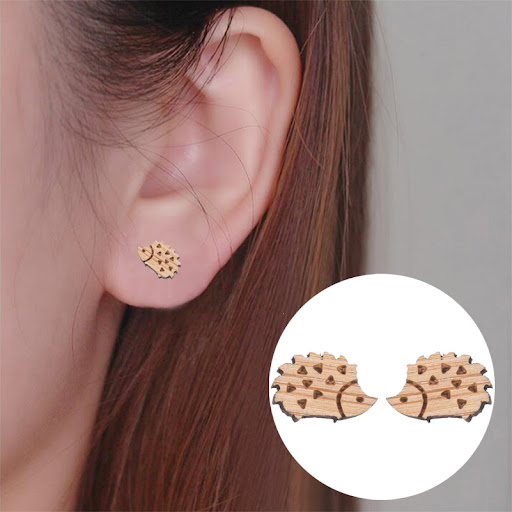 Title 1, Female Cute Fashion Hedgehog Stud Earrings with...
