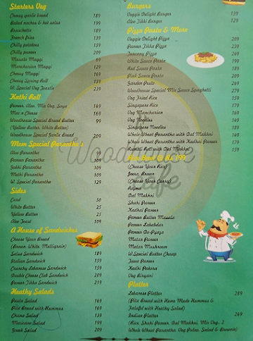 The Woodhouse Cafe menu 