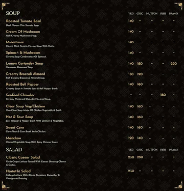 Celestine Multi Cuisine Restaurant menu 