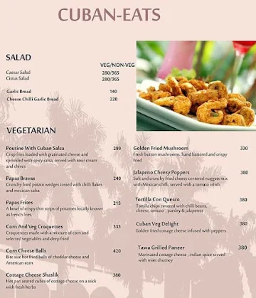 Cuba Libra menu 