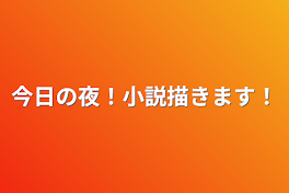 今日の夜！小説描きます！