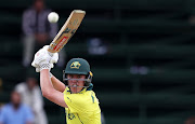 Harry Dixon of Australia plays a shot during the ICC U-19 Cricket World Cup semifinal against Pakistan at Willowmoore Park in Benoni on Thursday. 