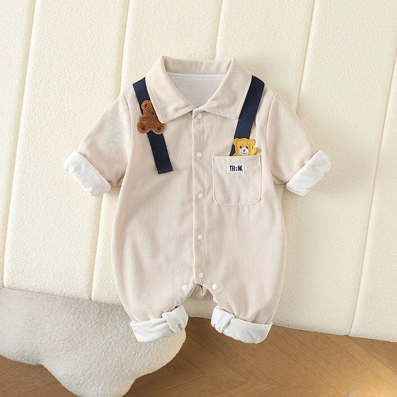 Zuid-Koreaanse baby herfstkleding, shirt en jumpsuit voor een knappe baby, houdt je baby comfortabel en ziet er geweldig uit.