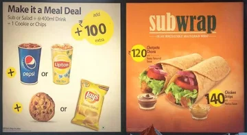 Subway menu 