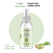 Xịt Phòng Tinh Dầu Sả Chanh Hữu Cơ Organic 24Care 50Ml - Kháng Khuẩn - Khử Mùi Hôi - Đuổi Muỗi, Côn Trùng - Định Tâm