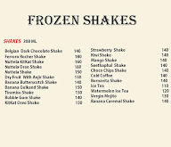 Frozen Shakes menu 1
