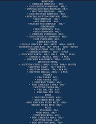 Prince Biriyani menu 1