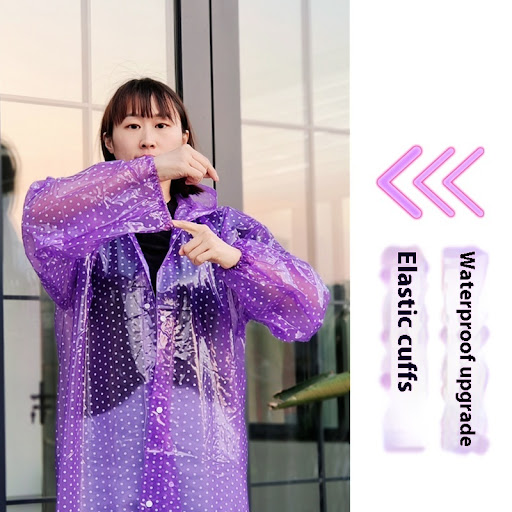 Title 6, Polka Dot Raincoat Long Thickened for Walking T...