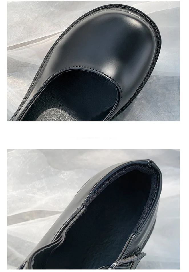 Zapatos Mary Jane de plataforma vintage para mujer con tacón grueso y estilo universitario, cómodos y a la moda.