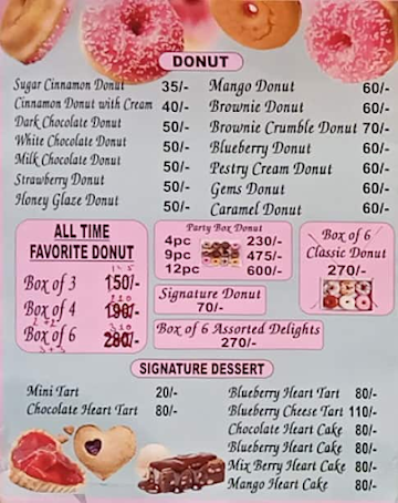 Donut Bakery Cafe menu 