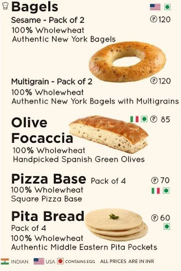 The Baker's Dozen menu 