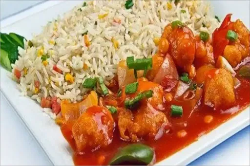 Veg Fried Rice+Chicken Manchurian Gravy+250ml Coldrink