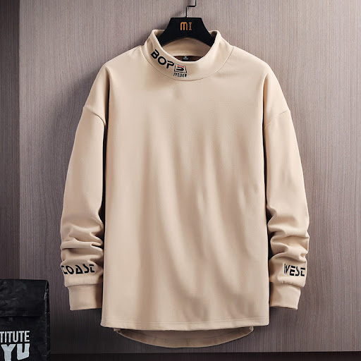 Title 5, Embroidered Loose Half High Collar Sweater, off...