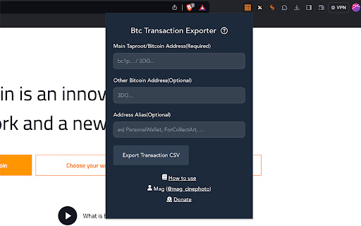 Btc Transaction Exporter