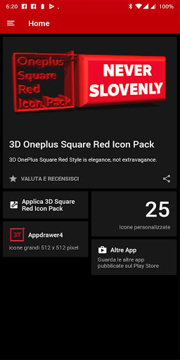 Screenshot 3D Square Red Icon Pack Oneplu