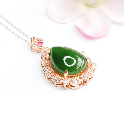 Title 6, Natural Hetian Jade Pendant Jasper Water Drop, ...