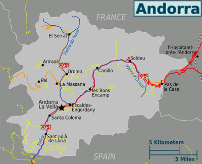 Карта Андорры