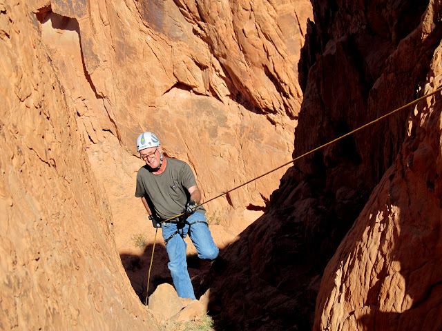 Paul rappelling