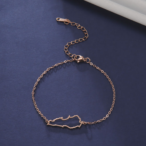 Title 6, Hollow Lebanon Map Double Hole Pendant Womens ...