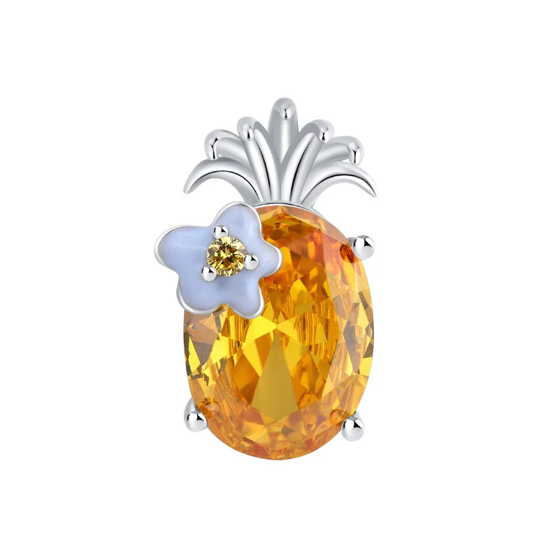Pendentif ananas de luxe premium en argent sterling S925, un symbole d'hospitalité et de joie. Élégance intemporelle pour sublimer votre style.