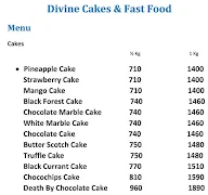 Divine Cakes & Fast Food menu 1