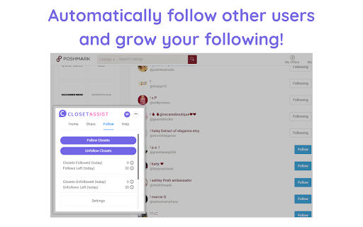 Poshmark Automation Tool | Closet Assist