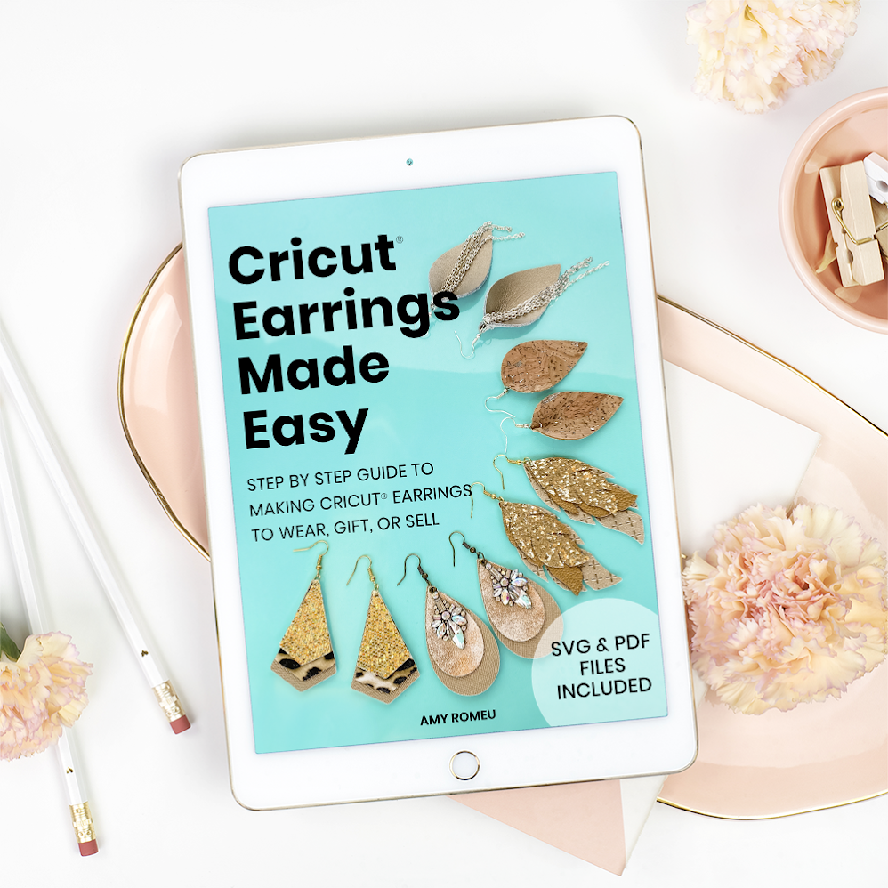 DIY CRICUT JOY FAUX LEATHER EARRINGS  Feather Glitter Faux Leather  Earrings Cricut JOY Tutorial 