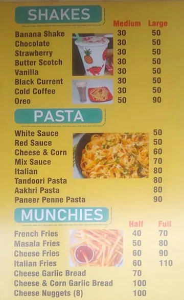 Italian Den menu 
