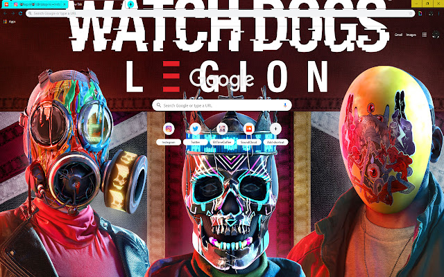 BRIGHT MASK SKULL | Watch Dogs Legion TOP ART chrome extension