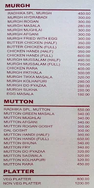 Radhika AC Garden Resto menu 6